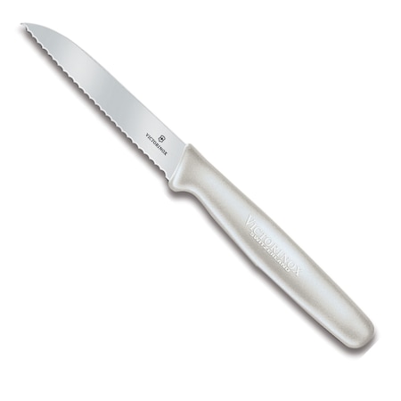 Swiss Army Brands Victorinox 42807 Kitchen White Paring - Small Handle, Sheep'S Foot, 30.25In Blade, Serrated Edge VIC-5.0437.S